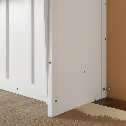 Queen Size Murphy Bed with Desk & Charging Station, White K505073