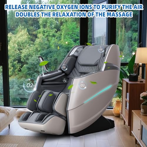 Full Body Massage Chair with Zero Gravity AI Voice Control SL Track Black L565041