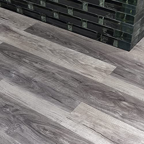 Self Adhesive Vinyl Flooring Planks Wood Effect Waterproof Grey 36pcs U963416