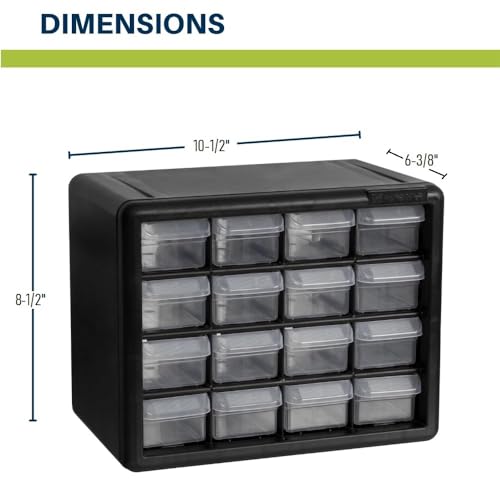Akro-Mils 24-Drawer Plastic Storage Cabinet, Black I624065