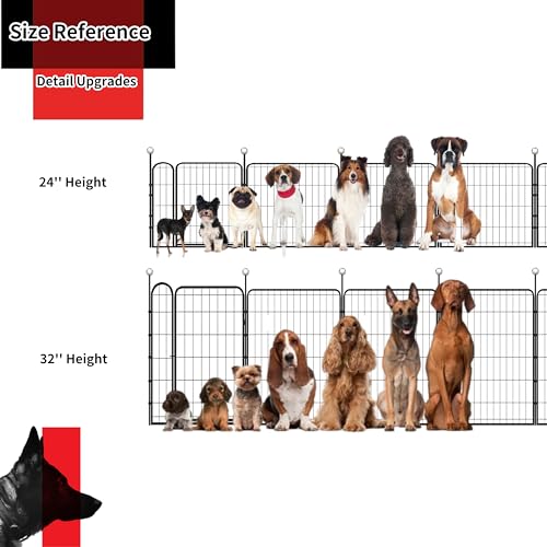 Dog Playpen Outdoor 36" High Heavy Duty for Medium/Large Dogs with Stakes V166