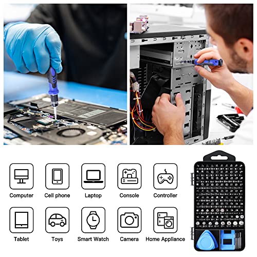 Precision Screwdriver Set 124-Piece Magnetic Computer Repair Kit A406448