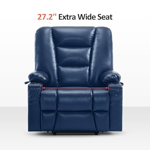 MCombo Small Power Lift Recliner Chair with Massage and Heat, Faux Leather, Dark Brown E441
