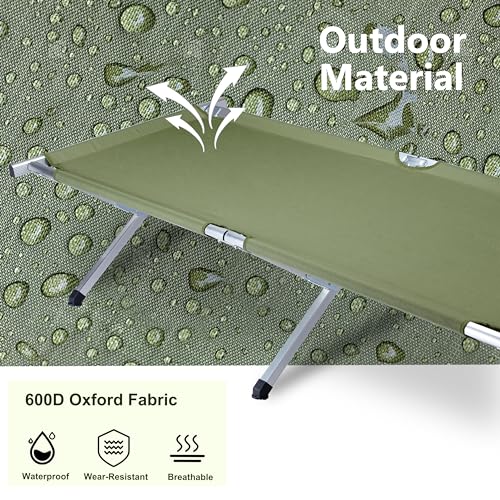 Outvita Folding Camping Cot with Carry Bag, Lightweight Portable Sleeping Bed L5442