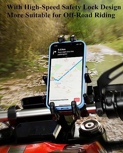 BRCOVAN Motorcycle Phone Holder with Vibration Dampener, Anti-Theft Mount for 5.4''-7.2'' Smartphones C49279