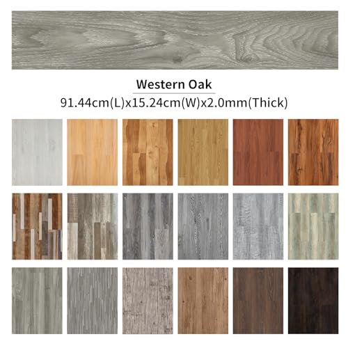 Self Adhesive Vinyl Flooring Planks Wood Effect Waterproof Grey 36pcs U963416