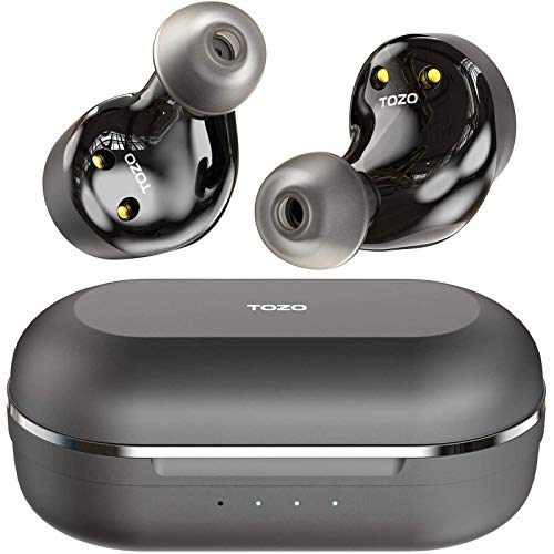 TOZO NC9 Hybrid Active Noise Cancelling Wireless Earbuds, in Ear Headphones IPX6 Waterproof Bluetooth 5.3 Stereo Earphones, Immersive Sound Premium Deep Bass Headset Matte Black