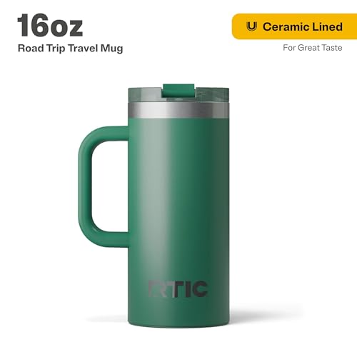 RTIC 20oz Road Trip Travel Mug with Lid and Handle, Insulated Stainless Steel P393441