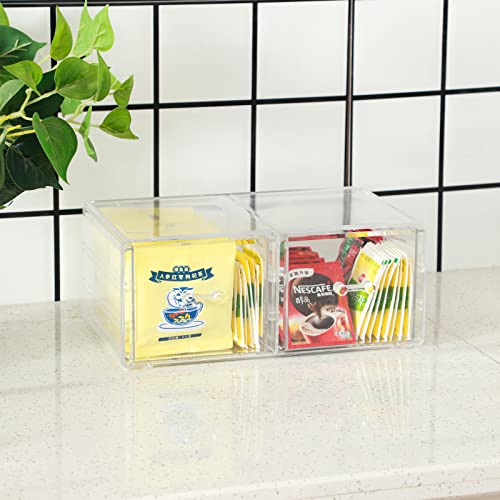 Cq Acrylic Stackable Makeup Organizer Set of 2, Clear 6 Drawers L8492