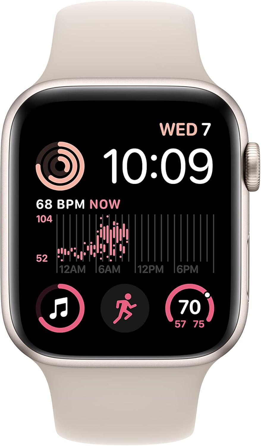 Apple Watch SE (2nd Gen) GPS 44mm Smart Watch with Starlight Aluminum Case & Sport Band U1350