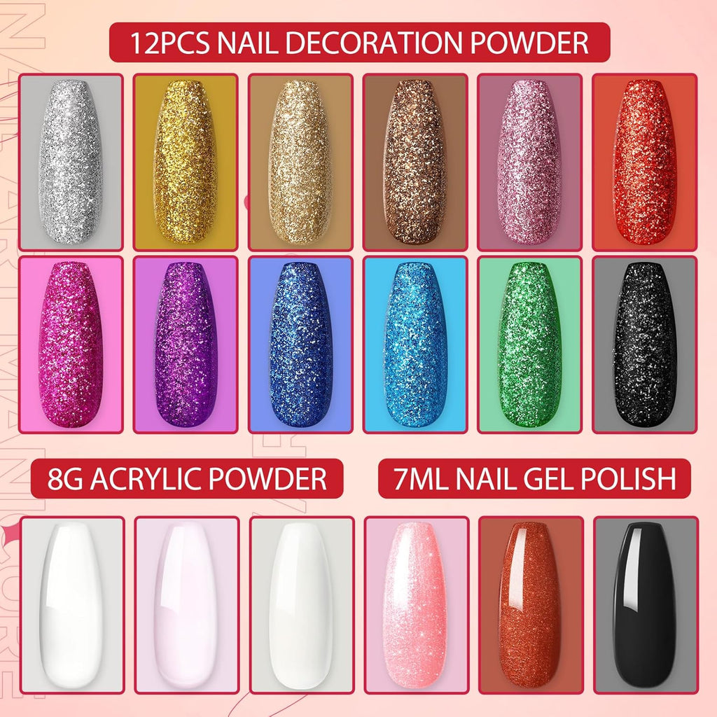 Acrylic Nail Kit with Drill and Nail Lamp for Beginners N2125