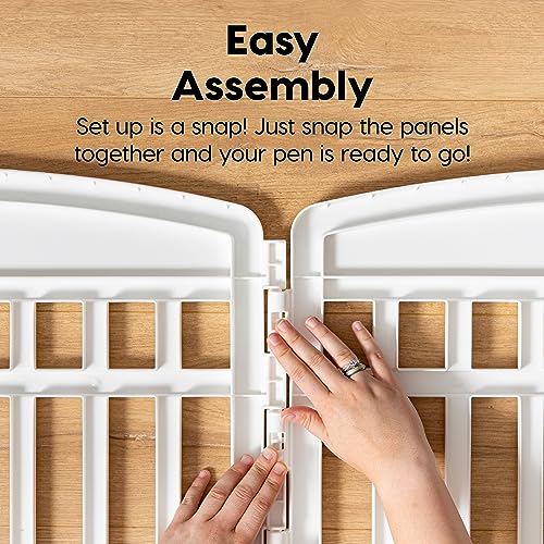 IRIS USA 24" 8-Panel Dog Playpen for Puppies & Small Dogs, White X20638