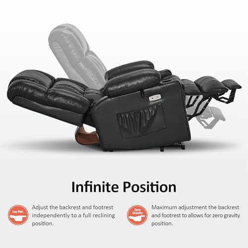 MCombo Dual Motor Power Lift Recliner Chair for Elderly with Heat and Massage, Black E570141