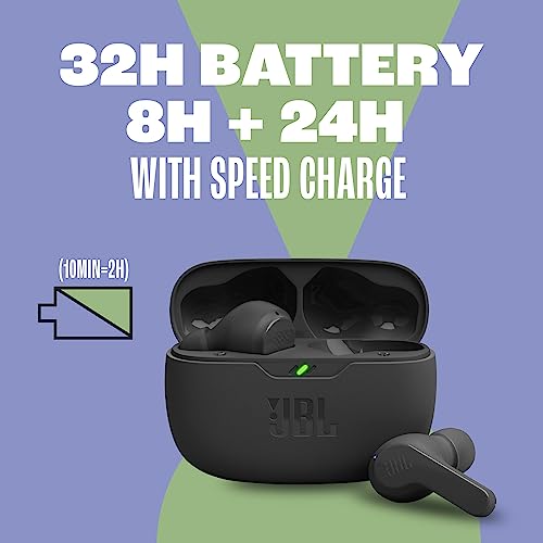 JBL Vibe Beam True Wireless Earbuds with Deep Bass Sound, Bluetooth 5.2, Black X685