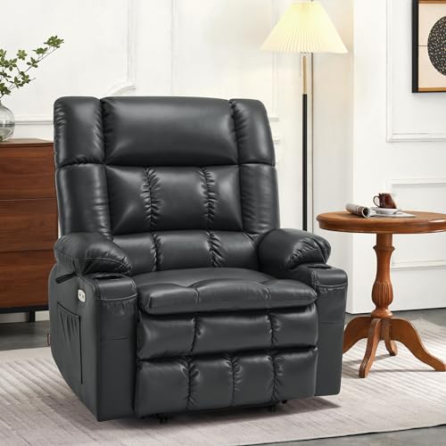 MCombo Dual Motor Power Lift Recliner Chair for Elderly with Heat and Massage, Black E570141