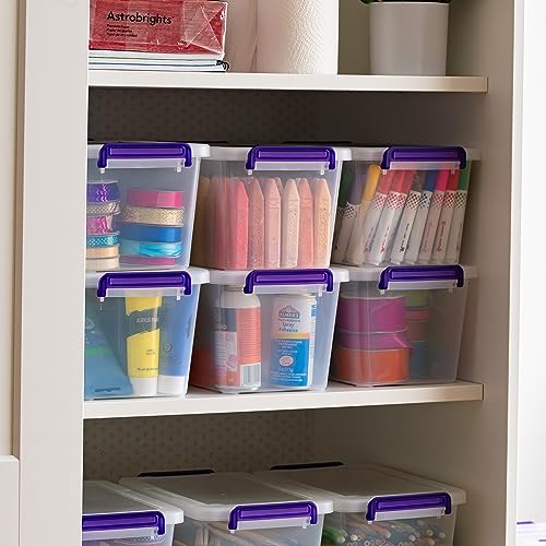 IRIS USA 5 Qt Plastic Storage Bins with Lids, 6 Pack, Stackable, Clear N3948