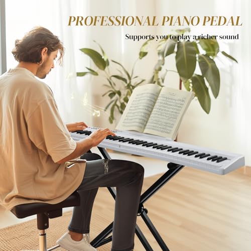 Ktaxon Weighted Keyboard Piano 88 Keys Digital Piano with Stand, Bag, Pedal, Headphones and MIDI Bluetooth M8426