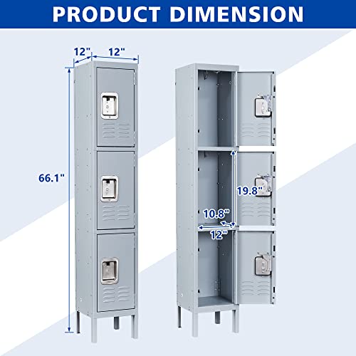 Metal Locker 1 Door 71" Storage Cabinet for Employees, School, Hospital, Gym I289