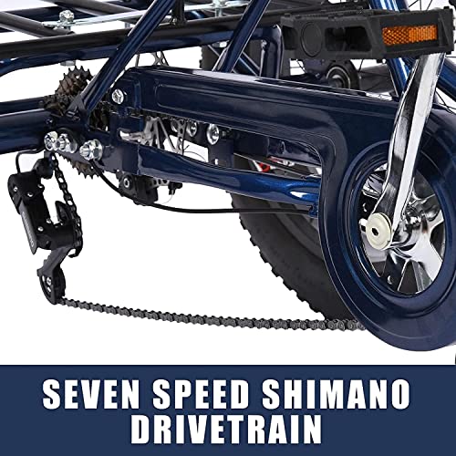 20 Inch Fat Tire Adult Tricycle 7 Speed with Basket L676