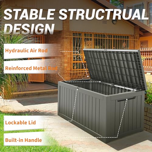 NUNU LAB 31 Gallon Outdoor Storage Box Waterproof Lockable Lid I8083