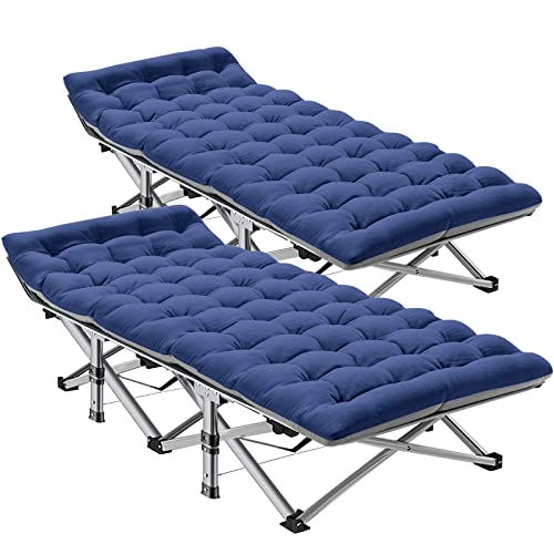 ABORON Folding Camping Cot with Mat for Adults, Heavy Duty Outdoor Bed with Carry Bag C211720