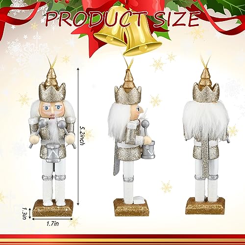 Jetec 10 Pcs Christmas Nutcracker Wooden Hanging Ornaments 5 Inch U816355
