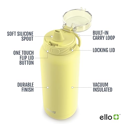 Ello Cooper 32oz Stainless Steel Water Bottle with Straw and Handle Q4598