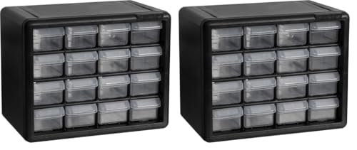 Akro-Mils 24-Drawer Plastic Storage Cabinet, Black I624065