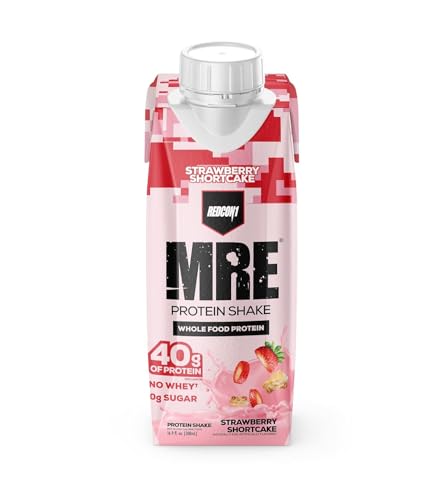 REDCON1 MRE Ready to Drink Protein Shakes, Cookies & Cream - Lactose + Whey Free RTD, 12 Pack Y377913