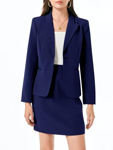 Women's 2 Piece Skirt Suit Set Business Blazer Jacket and Pencil Skirt