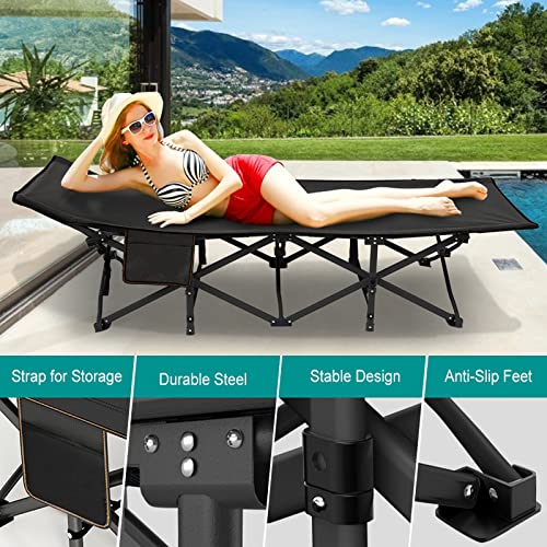 DoCred Folding Camping Cot with Mattress, 2 Pack, Heavy Duty for Adults, Portable with Carry Bag C814529
