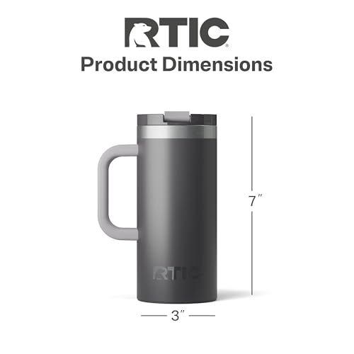 RTIC 20oz Road Trip Travel Mug with Lid and Handle, Insulated Stainless Steel P393441