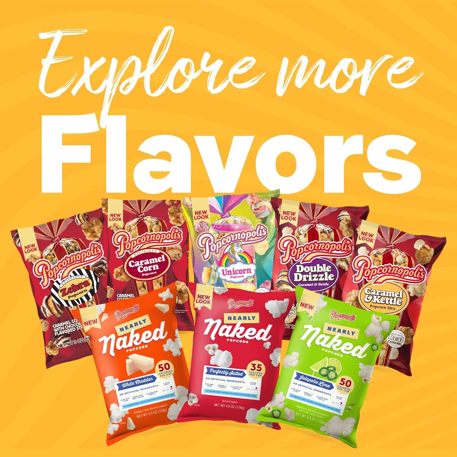 Popcornopolis Gourmet Popcorn Snacks, 12 Cone Variety Pack T942084