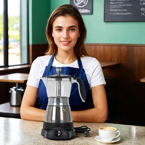 Cuban Coffee Maker 6 Cup Electric Espresso Moka Pot with Detachable Base R8099