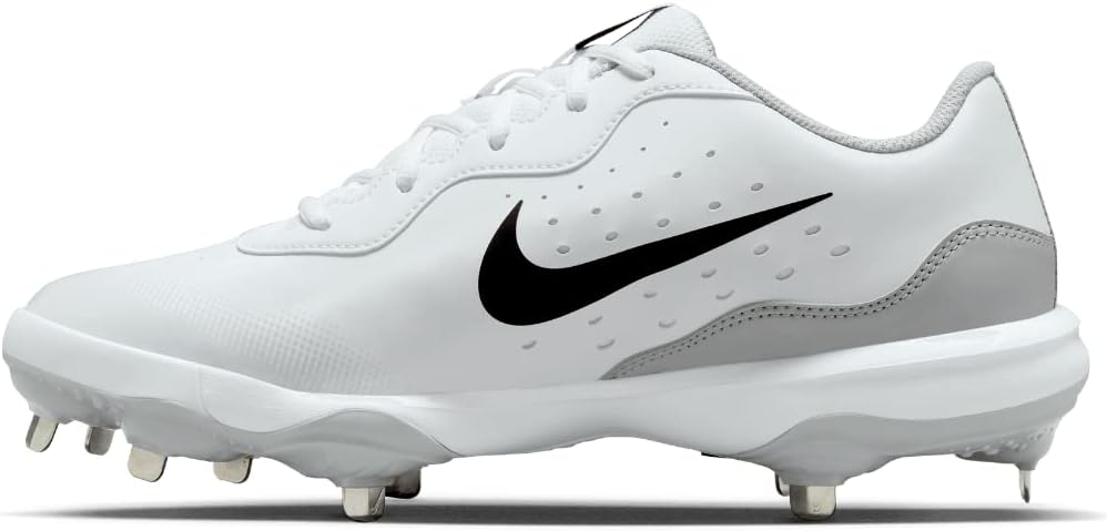 Nike Alpha Huarache Varsity 4 Low Metal Baseball Cleats White Gray Size 8 E56172