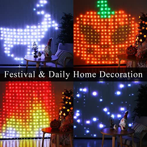 JMEXSUSS 300 LED Remote Control Christmas Curtain Lights, Warm White V64841