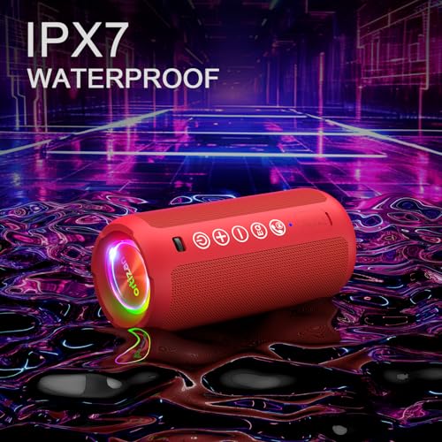 Ortizan Portable Bluetooth Speaker IPX7 Waterproof 24W Loud Sound, Black J77282