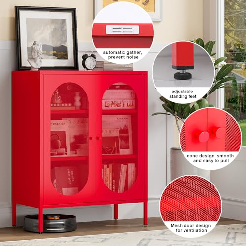 2 Door Metal Storage Cabinet with Adjustable Shelves, Blue H946