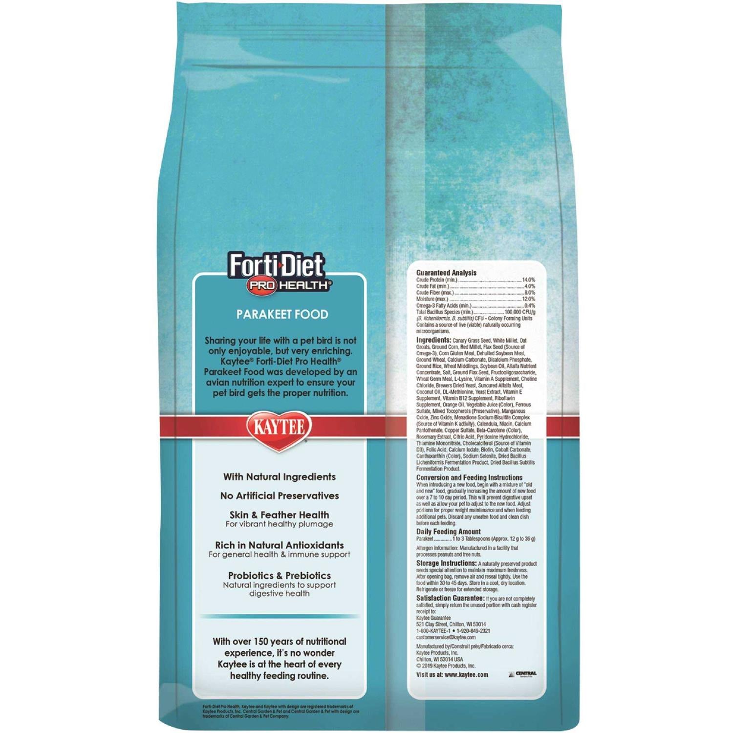 Kaytee Forti Diet Pro Health Parakeet Food Y8015