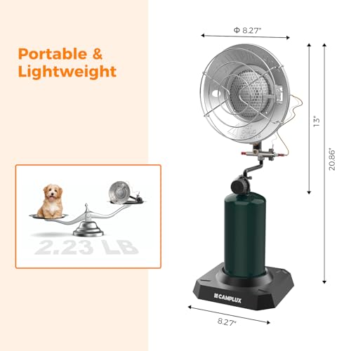 CAMPLUX Portable Propane Heater, 15,000 BTU Outdoor Gas Heater E9748