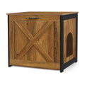 Dwanton Cat Litter Box Furniture Hidden, Cat Litter Box Enclosure, Reversible Entrance Can Be on Left or Right Side, Indoor Cat Box Cabinet, Wooden Cat Washroom, End Table, Nightstand, Dark Gray