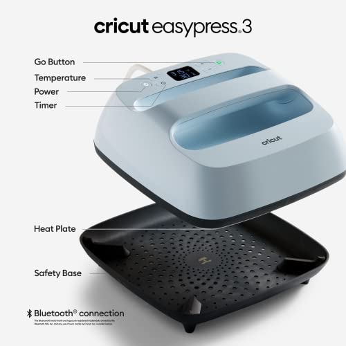 Cricut EasyPress 3 Heat Press Machine 9"x9" with Mat 12"x12" P644