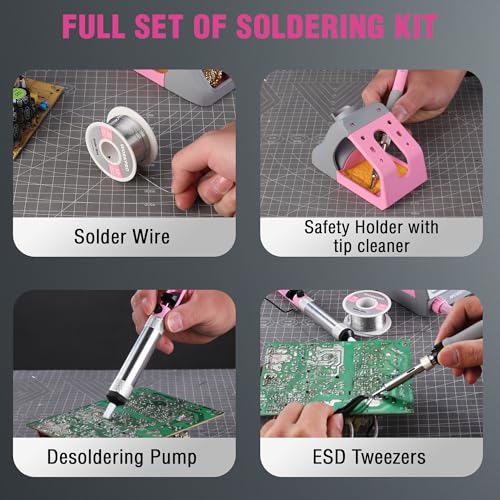 WORKPRO Soldering Station 60W Digital Display Soldering Iron Kit with 5 Extra Tips R91490