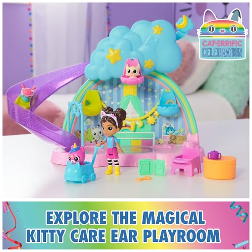 Gabby's Dollhouse Kitty Care Ear Purrfect Playroom 17-Piece Playset C29054