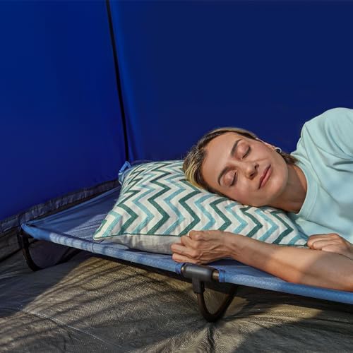 TIMBER RIDGE Lightweight Aluminum Camping Cot with Carry Bag, Blue Z494