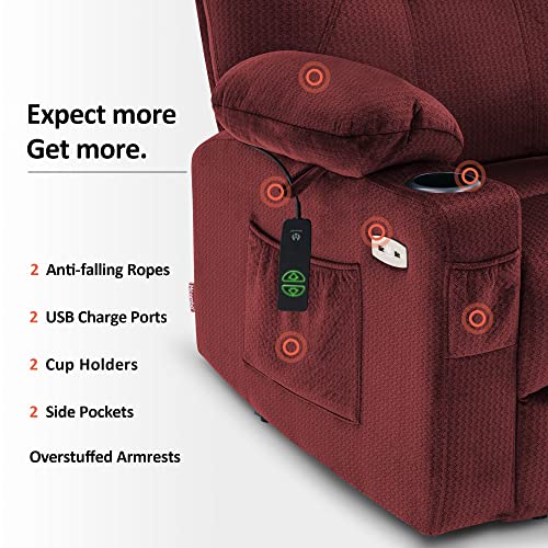 MCombo Small Power Lift Recliner Chair for Elderly with Heat and Massage, USB & Type C Ports J262