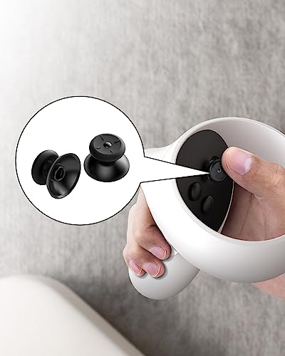 Thumbsticks Replacement for Meta Quest 2/3 Controller, Black 2-in-1 D4183