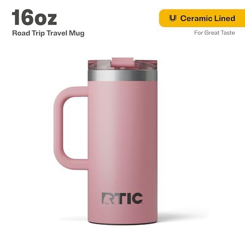 RTIC 20oz Road Trip Travel Mug with Lid and Handle, Insulated Stainless Steel P393441
