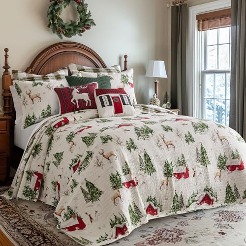 Levtex Home Tatum Pines Reversible Cotton Quilt Set with 2 King Pillow Shams M116223