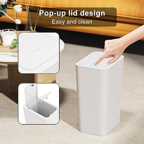 NETDOT Bathroom Trash Can with Lid 3 Pack Set, Grey O156082